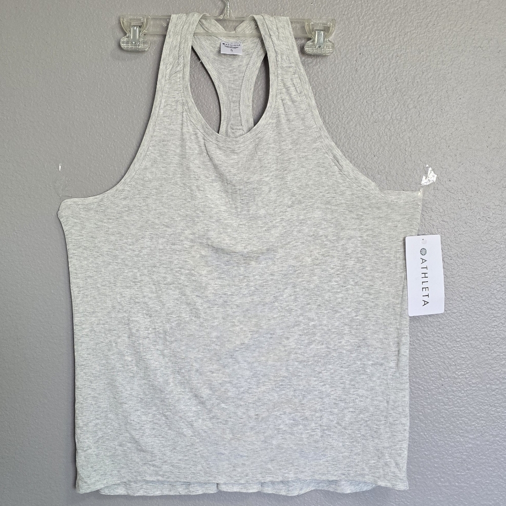 Athleta Light Gray Racerback Tank Top/ Xl